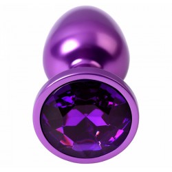 Анальная металлическая пробка с камнем / Toyfa Metal сиреневый