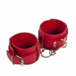Наручники Leather Dominant Hand Cuffs, Red (280152)