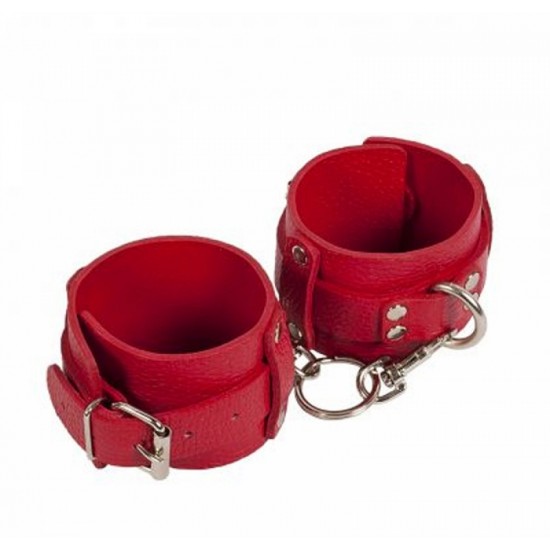 Наручники Leather Dominant Hand Cuffs, Red (280152)