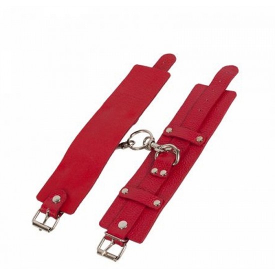 Наручники Leather Dominant Hand Cuffs, Red (280152)