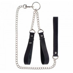 Наручники з повідцем Gentle Hold, Smooth Black KVL-280342