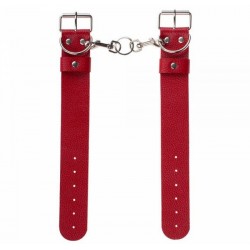 Окови для ніг із натуральної шкіри червоні