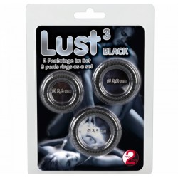 Набор Эрекционных Колечек 'Lust 3 Black'