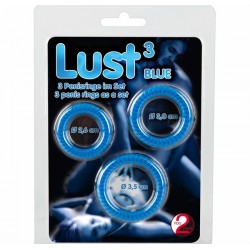 Набор Эрекционных Колечек 'Lust 3 Blue'