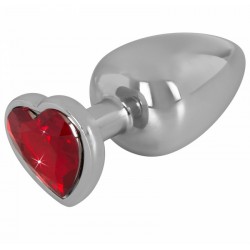 Металлическая анальная пробка с камнем /Aluminium Butt Plug with a Decorative Gem