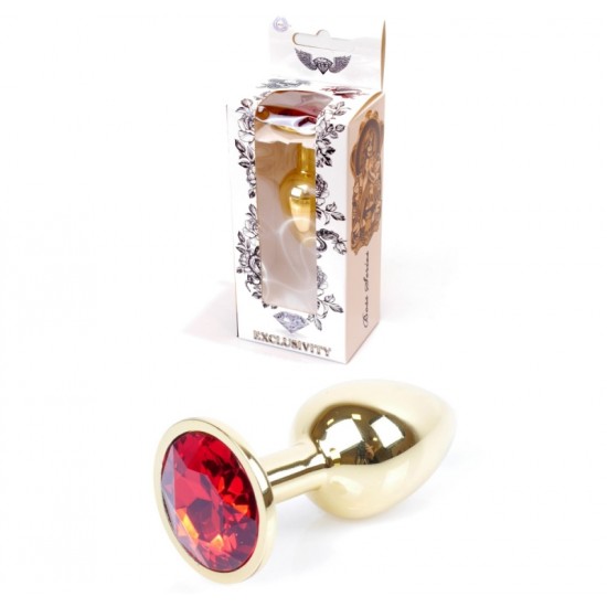 Анальна металева пробка із кристалом Jewellery Gold PLUG Red S Анальна металева пробка із кристалом Jewellery Gold PLUG Red S