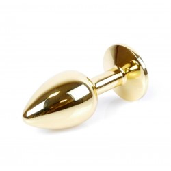 Анальна металева пробка із кристалом Jewellery Gold PLUG Green S