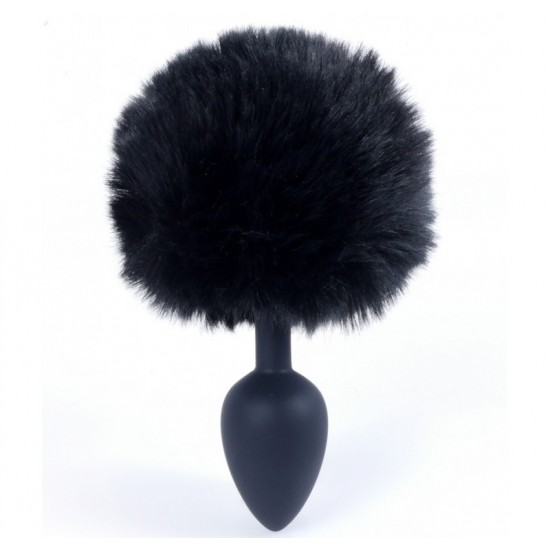 Анальна пробка заячим хвостиком Jawellery Silikon PLUG Bunny Tail Black