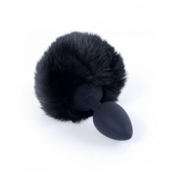 Анальна пробка заячим хвостиком Jawellery Silikon PLUG Bunny Tail Black
