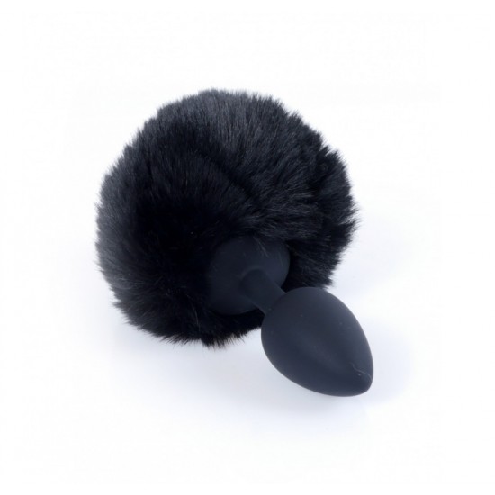 Анальна пробка заячим хвостиком Jawellery Silikon PLUG Bunny Tail Black