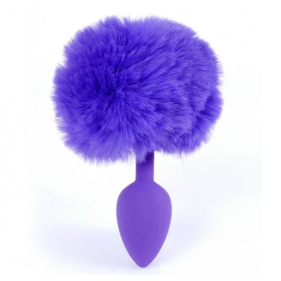 Анальна пробка заячим хвостиком Jawellery Silikon PLUG Bunny Tail Purple