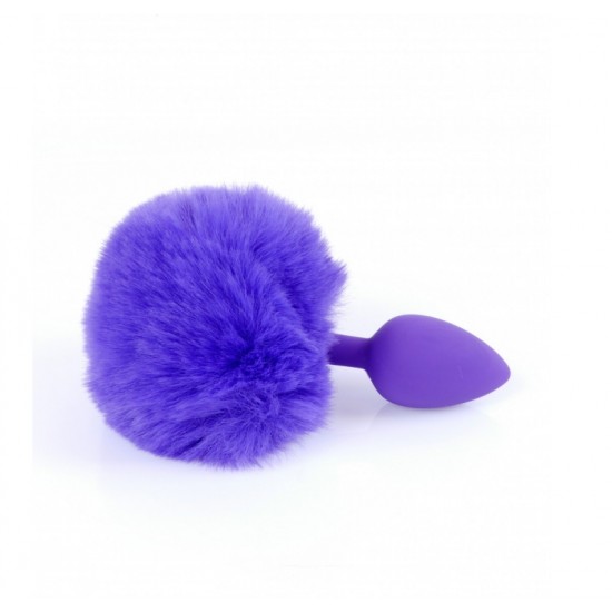 Анальна пробка заячим хвостиком Jawellery Silikon PLUG Bunny Tail Purple