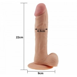 Фаллоимитатор с мошонкой - The Ultra Soft Dude Flesh 22 см