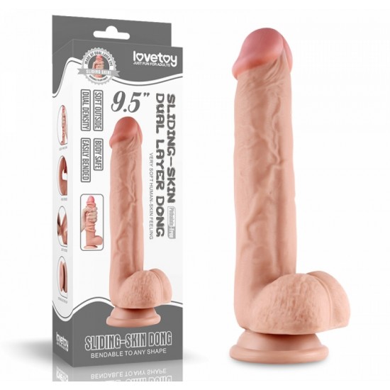 Фаллоимитатор с мошонкой - Skinlike Soft Dong 24,5 см