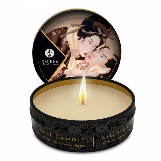 Масажная свічка Shunga Mini Massage Candle - Intoxicating Chocolate (30 мл) с афродизіаками