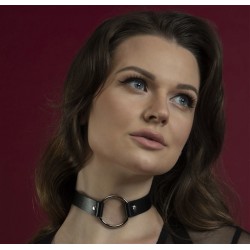 Чокер із кільцем Feral Feelings - O-Ring Collar чорний, натуральна шкіра Чокер із кільцем Feral Feelings - O-Ring Collar чорний, натуральна шкіра