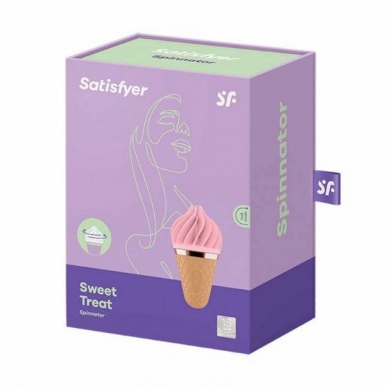 Мороженка спінатор Satisfyer Lay-On - Sweet Treat Pink/Brown, 10 режимів роботи, водонепроникна