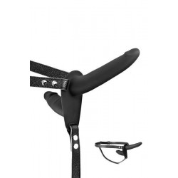 Подвійний страпон з вібрацією Fetish Tentation Vibrating Strap-On with Double Dildo Red