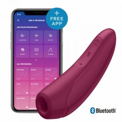 Вакуумний кліторальний стимулятор Satisfyer Curvy 1+ Rose Red з керуванням через інтернет Вакуумний кліторальний стимулятор Satisfyer Curvy 1+ Rose Red з керуванням через інтернет