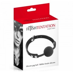 Классический кляп с силиконовым шариком Fetish Tentation Silicone Gag Ball Black