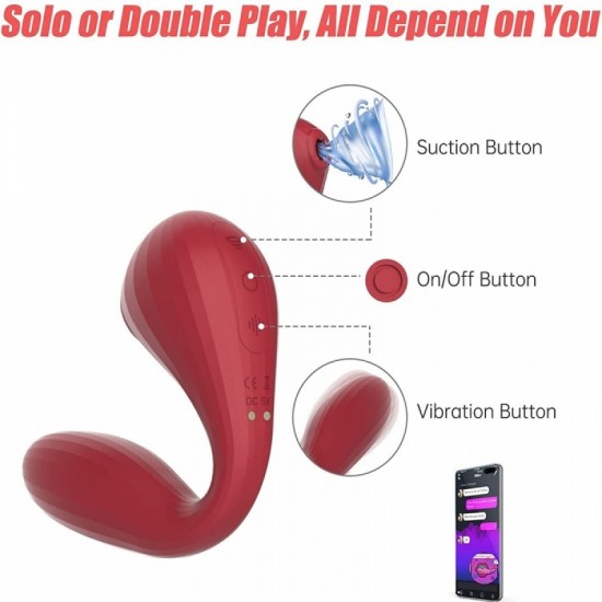 Вакуумний вагінально-кліторальний стимулятор Magic Motion Bobi Red