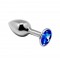 Анальна металева пробка із кристалом Alive Mini Metal Butt Plug S Blue