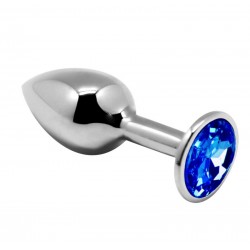 Анальна металева пробка із кристалом Alive Mini Metal Butt Plug M Blue Анальна металева пробка із кристалом Alive Mini Metal Butt Plug M Blue