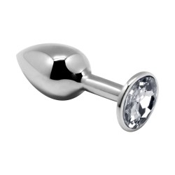 Металева анальна пробка із кристалом Alive Mini Metal Butt Plug White L Металева анальна пробка із кристалом Alive Mini Metal Butt Plug White L
