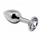 Анальна металева пробка із кристалом Alive Mini Metal Butt Plug M White