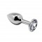 Анальна металева пробка із кристалом Alive Mini Metal Butt Plug S White