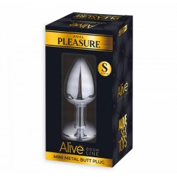 Анальна металева пробка із кристалом Alive Mini Metal Butt Plug S Red Анальна металева пробка із кристалом Alive Mini Metal Butt Plug S Red