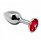 Анальна металева пробка із кристалом Alive Mini Metal Butt Plug M Red