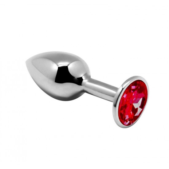 Анальна металева пробка із кристалом Alive Mini Metal Butt Plug S Red