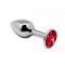 Анальна металева пробка із кристалом Alive Mini Metal Butt Plug S Red