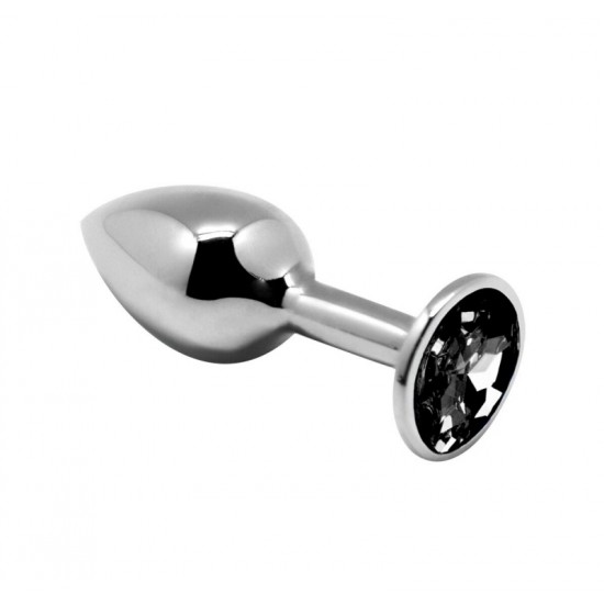 Анальна металева пробка із кристалом Alive Mini Metal Butt Plug S Black