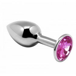 Анальна металева пробка із кристалом Alive Mini Metal Butt Plug M Pink Анальна металева пробка із кристалом Alive Mini Metal Butt Plug M Pink
