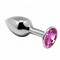 Анальна металева пробка із кристалом Alive Mini Metal Butt Plug M Pink