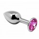 Анальна металева пробка із кристалом Alive Mini Metal Butt Plug M Pink