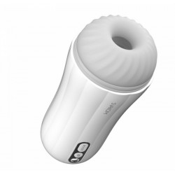 Мастурбатор з вібрацією Svakom Robin White, ультрам'який рукав, функція Boost, LED-екран