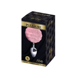 Металевий анальна пробка Кролячий хвостик Alive Fluffy Plug S Pink, діаметр 2,8 см Металевий анальна пробка Кролячий хвостик Alive Fluffy Plug S Pink, діаметр 2,8 см