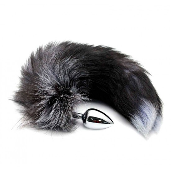 Металева анальна пробка Лисячий хвіст Alive Black And White Fox Tail S, діаметр 2,9 см Металева анальна пробка Лисячий хвіст Alive Black And White Fox Tail S, діаметр 2,9 см
