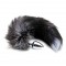 Металева анальна пробка Лисячий хвіст Alive Black And White Fox Tail S, діаметр 2,9 см