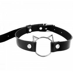 Чокер на шию Кішечка Art of Sex - Kiti з натуральної шкіри, Чорний Чокер на шию Кішечка Art of Sex - Kiti з натуральної шкіри, Чорний
