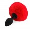 Силіконова анальна пробка М Art of Sex - Silicone Butt plug Rabbit Tail, Червоний