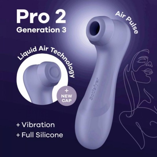 Вакуумний кліторальний стимулятор Satisfyer Pro 2 Generation 3 with Liquid Air Lilac