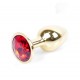 Анальна металева пробка із кристалом Jewellery Gold PLUG Red S Анальна металева пробка із кристалом Jewellery Gold PLUG Red S