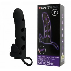 Удлиняющая насадка Силикон 6'' с креплением за мошонку