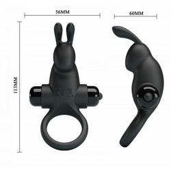 Эрекционное кольцо с клиторной стимуляцией 'Penis Ring I' черное