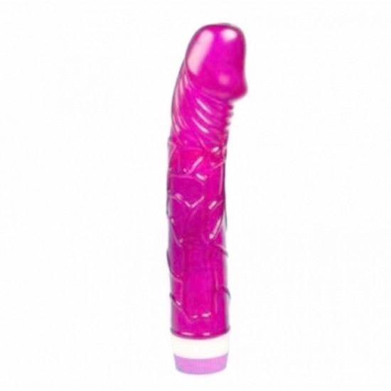 Вибратор фиолетовый Realistic Jelly Pink