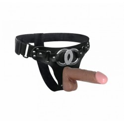 Страпон c  яичками Strap-on for Woman Harness коричневый